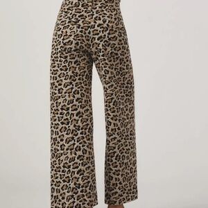 Anthropologie | Ettie High-Rise Crop Wide-Leg Pants by Maeve: Leopard Edition